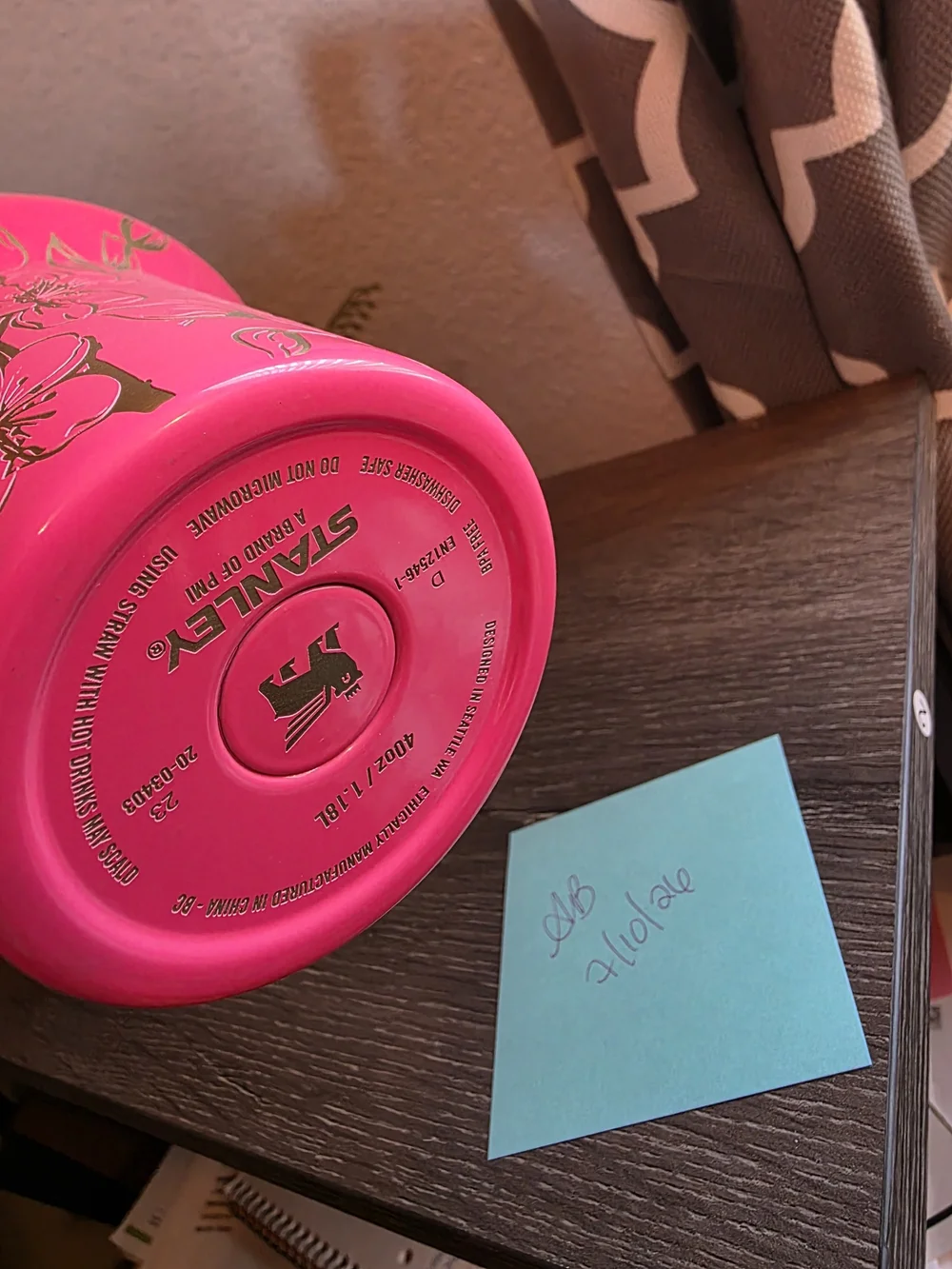 Stanley Pink Parade 40oz With A Floral Engraving